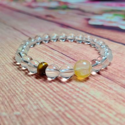 Clear quartz& Tiger’s Eye Bracelet - Clarity·Courage·Manifestation