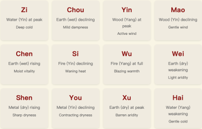 地支与五行的关系英文